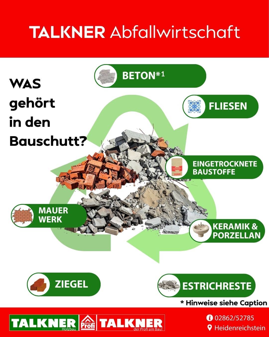 Was gehört in den Bauschutt - Übersicht